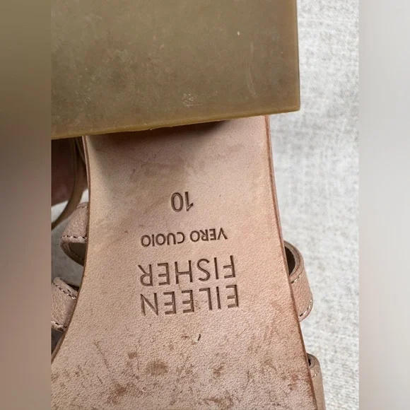 Eileen Fisher‎ strappy low heel Kyra sandals, tan nubuck suede size 10 casual - Picture 9 of 9